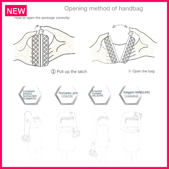 Vintage Embroidered Clutch Evening Bag Pearl Chain Shoulder Purse Wedding Guest - Picture 7 of 8